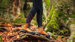 persona nel bosco fa trekking